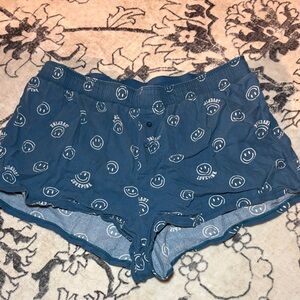 PINK Victoria's Secret Blue Smiley Lounge Shorts
